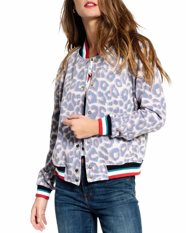 Plus size women's wool blend coats for a warm and stylish winterLeopard Bomber