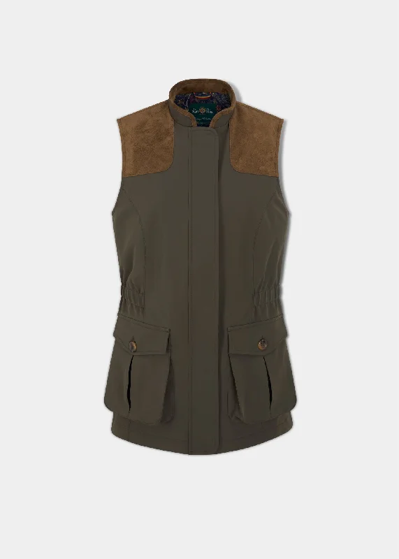 Women's long - sleeve wool coats in a houndstooth pattern for a classic charmLockwood Ladies Shooting Waistcoat In Olive