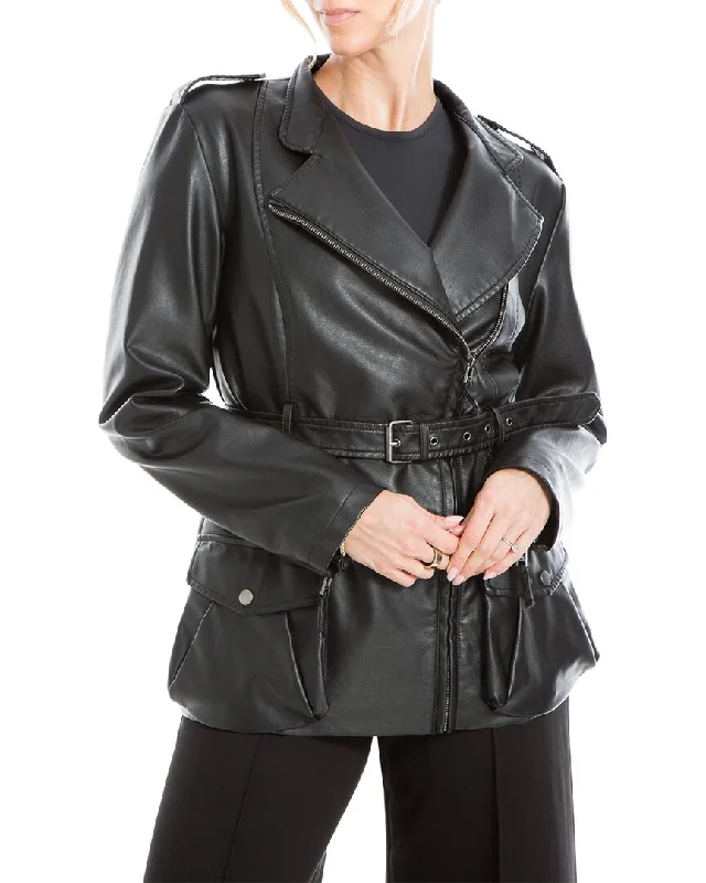 Single - Breasted Women's Linen Blend Blazers in Earth Tones for Casual WearMax Studio Leatherette Jacket Single - Breasted Women's Linen Blend Blazers in Earth Tones for Casual WearMax Studio Leatherette Jacket