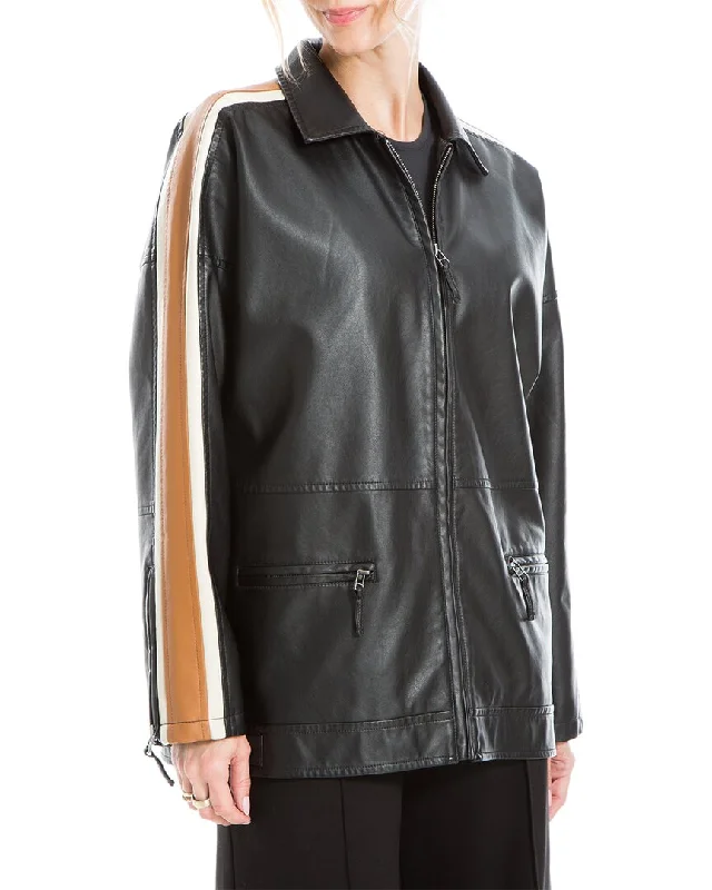 Plus Size Women's Embroidered Blazers in Floral Patterns for a Feminine TouchMax Studio Leatherette Jacket Plus Size Women's Embroidered Blazers in Floral Patterns for a Feminine TouchMax Studio Leatherette Jacket