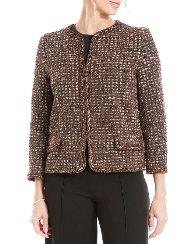 Single - Breasted Women's Tweed Blazers with Gold Buttons for a Classic LookMax Studio Short Jacket