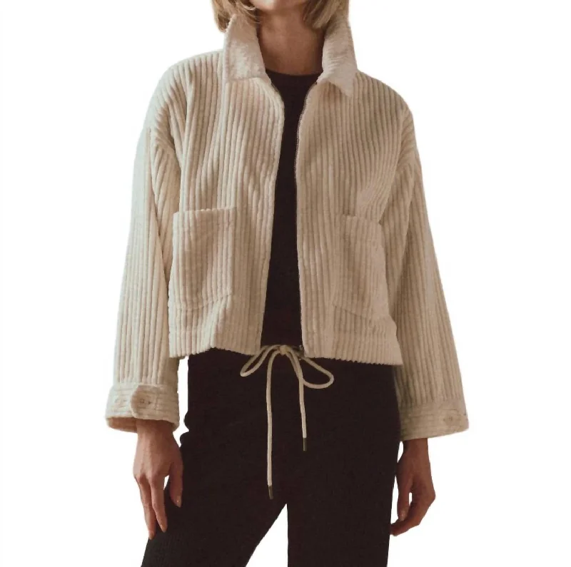Shearling - lined women's leather coats for ultimate warmth and luxuryMechanic Jacket In Cream Shearling - lined women's leather coats for ultimate warmth and luxuryMechanic Jacket In Cream