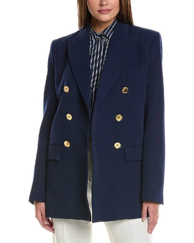 Single - Breasted Women's Linen Blend Blazers in Earth Tones for Casual WearMichael Kors Collection Wool Blazer Single - Breasted Women's Linen Blend Blazers in Earth Tones for Casual WearMichael Kors Collection Wool Blazer