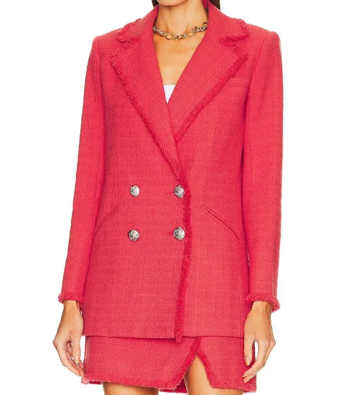 Women's Belted Blazers in Camel Color for a Sophisticated OutfitNayeli Dickey Suit Jacket In Watermelon