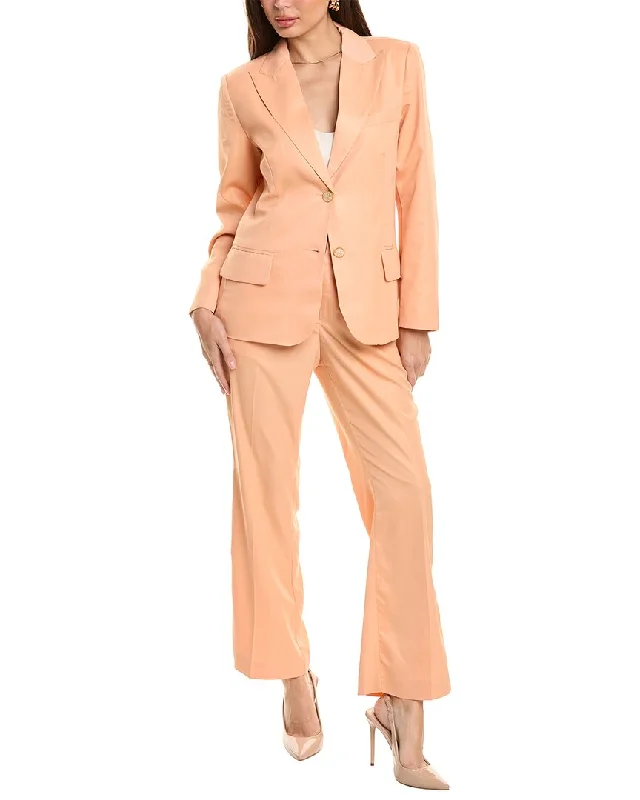 Oversized Women's Checkered Blazers in Black and White for a Trendy StylePascale La Mode 2pc Blazer & Pant Set