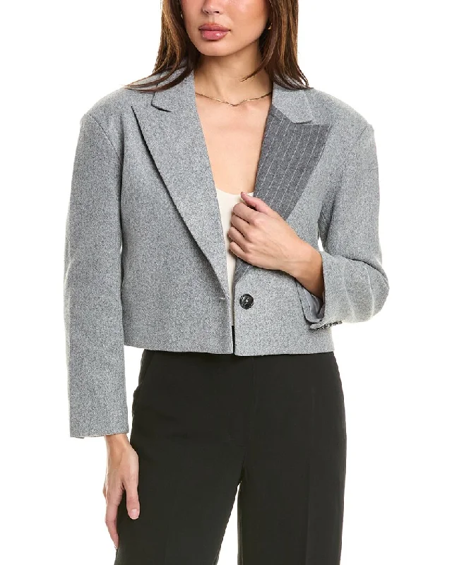 Double - Breasted Women's Polyester Blazers in Bright Colors for a Fun StylePascale La Mode Cropped Blazer Double - Breasted Women's Polyester Blazers in Bright Colors for a Fun StylePascale La Mode Cropped Blazer