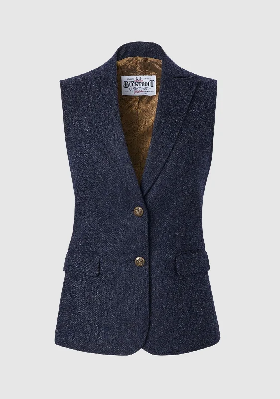 Shearling - lined women's leather coats for ultimate warmth and luxuryPippa Waistcoat - Blue
