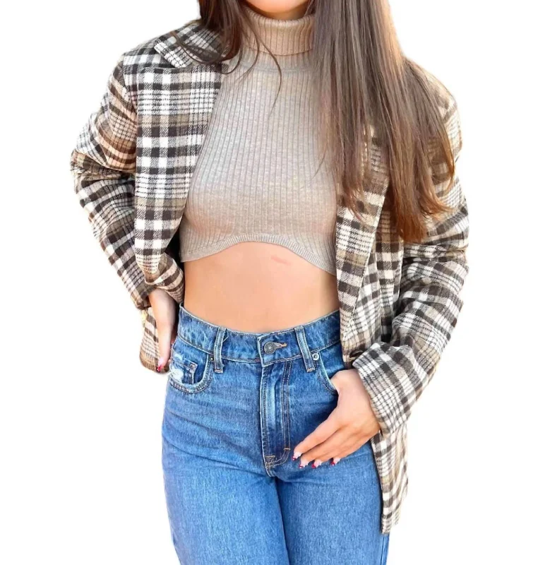 Plus size women's wool blend coats for a warm and stylish winterPlaid Wool Jacket In Dark Brown Plus size women's wool blend coats for a warm and stylish winterPlaid Wool Jacket In Dark Brown