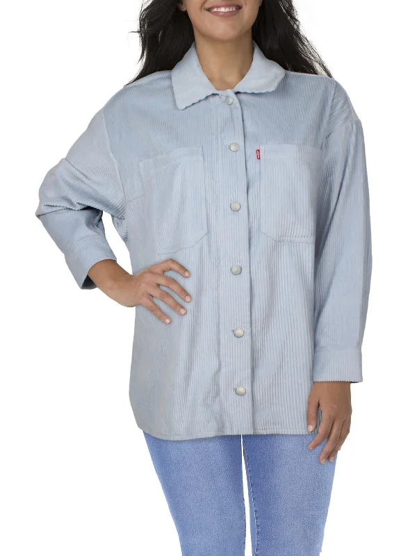Oversized women's wool coats in a monochromatic look for a trendy outfitPlus Womens Corduroy Long Sleeves Shirt Jacket Oversized women's wool coats in a monochromatic look for a trendy outfitPlus Womens Corduroy Long Sleeves Shirt Jacket