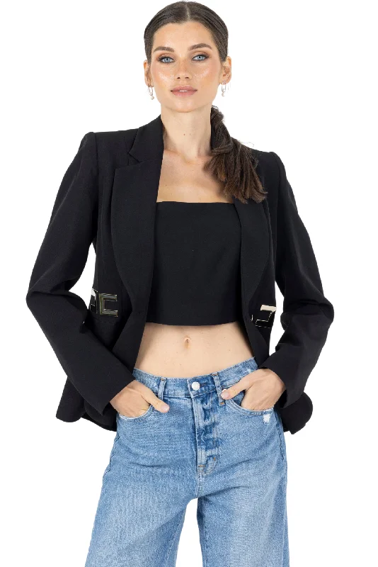 Double - Breasted Women's Leather Blazers in Taupe for an Edgy LookRichie Women Blazer - Black Double - Breasted Women's Leather Blazers in Taupe for an Edgy LookRichie Women Blazer - Black