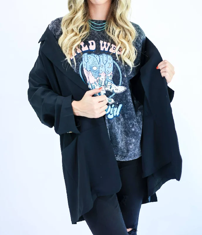 Double - Breasted Women's Polyester Blazers in Bright Colors for a Fun StyleRomantic Story Tunic Blazer In Black Double - Breasted Women's Polyester Blazers in Bright Colors for a Fun StyleRomantic Story Tunic Blazer In Black