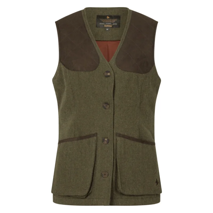 Women's long - sleeve wool coats in a houndstooth pattern for a classic charmSeeland Ladies Hillside Harriet Waistcoat