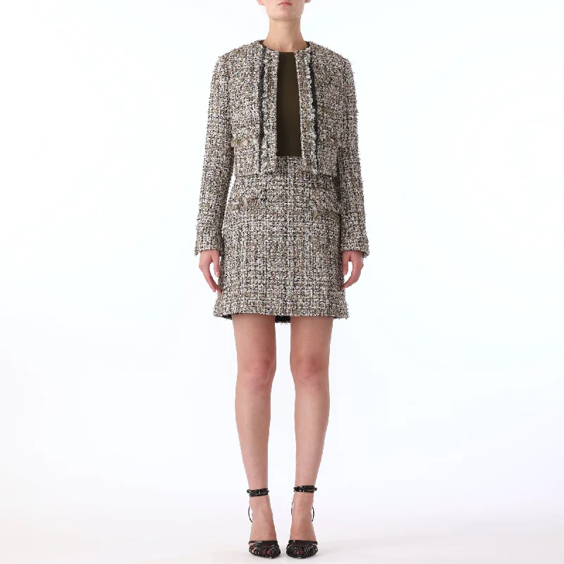 Women's waterproof parka coats with multiple pockets for practicalityTexture Tweed Crop Jacket Women's waterproof parka coats with multiple pockets for practicalityTexture Tweed Crop Jacket