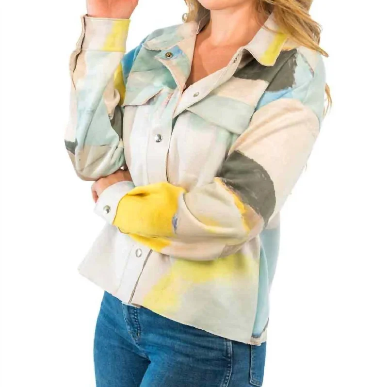 Belted women's cashmere coats in soft pastels for a luxurious feelUltra Suede Jacket In Blue/yellow Belted women's cashmere coats in soft pastels for a luxurious feelUltra Suede Jacket In Blue/yellow