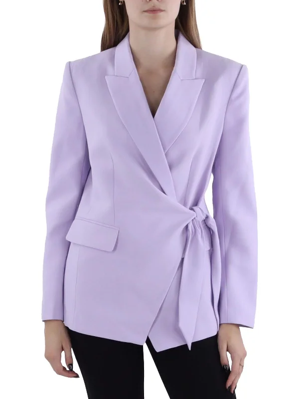 Plus Size Women's Ruffled Blazers in Pink for a Girly and Fashionable LookWomens Side Tie Business Suit Jacket Plus Size Women's Ruffled Blazers in Pink for a Girly and Fashionable LookWomens Side Tie Business Suit Jacket