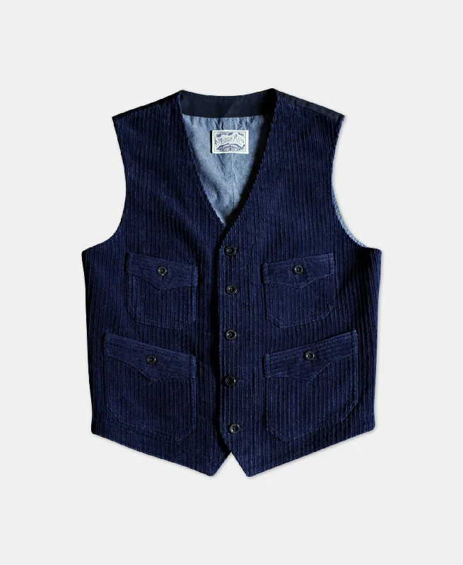 1920s Indigo Corduroy Work Vest