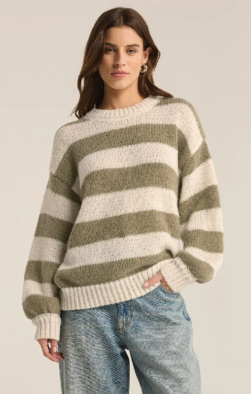 Plaid Women's Knit Button - Up Tops in a Preppy LookAnders Stripe Crew Neck Sweater