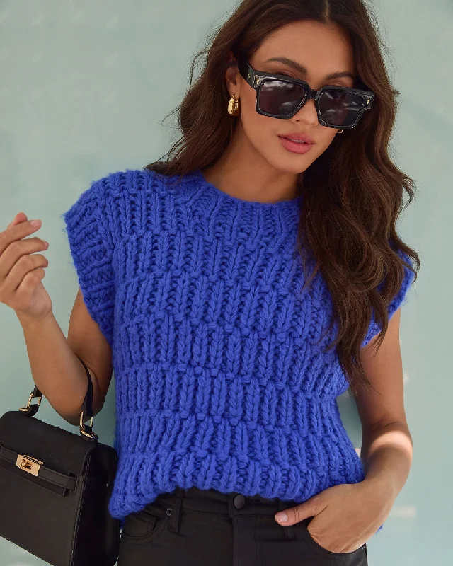 Plaid Women's Knit Button - Up Tops in a Preppy LookAnnaline Cap Sleeve Crochet Sweater Plaid Women's Knit Button - Up Tops in a Preppy LookAnnaline Cap Sleeve Crochet Sweater