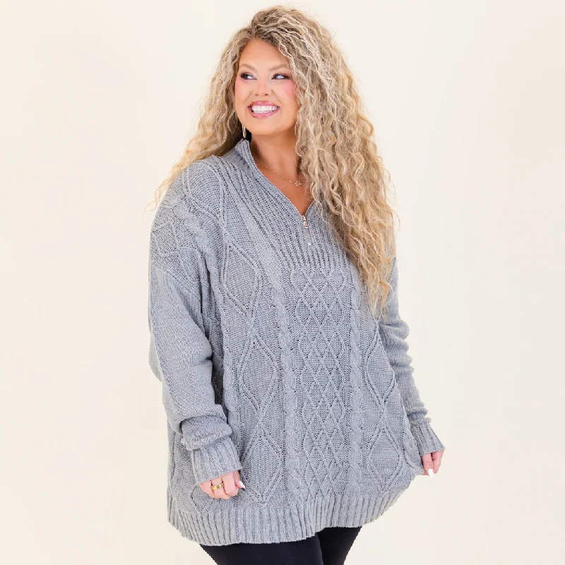 Short - Sleeve Women's Knit Shirts in Pastel Colors for SpringCable Knit Classic Sweater, Gray Short - Sleeve Women's Knit Shirts in Pastel Colors for SpringCable Knit Classic Sweater, Gray