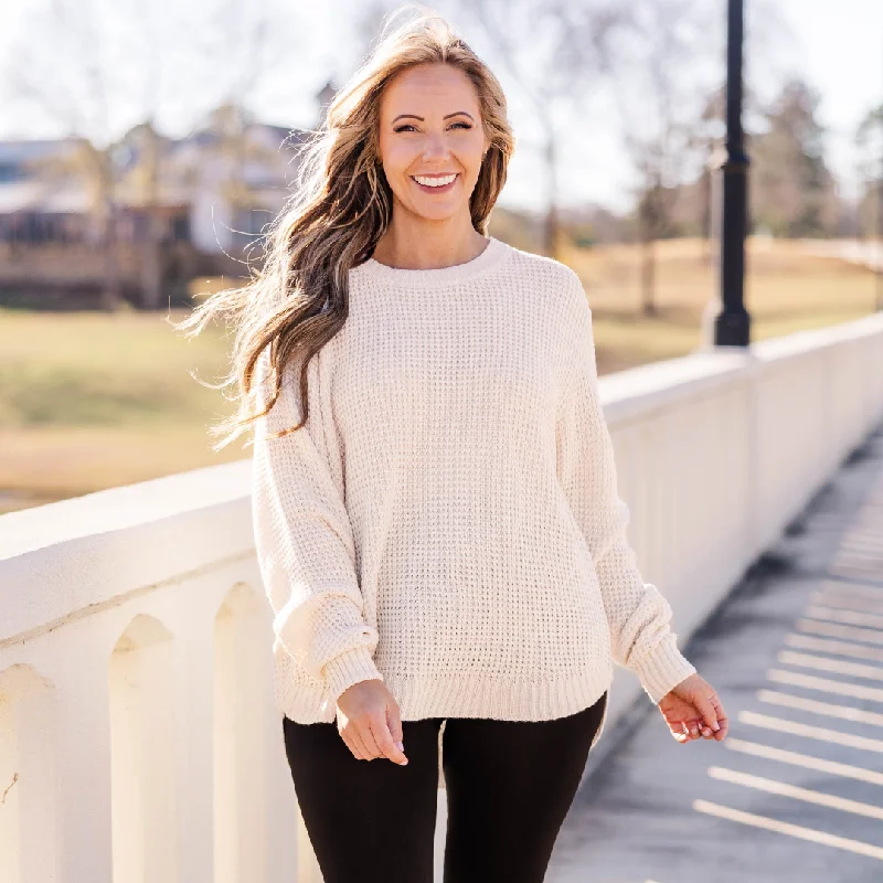 Plus Size Women's Oversized Knit Tops in Neutral ColorsCall Me Tomorrow Sweater, Bone Plus Size Women's Oversized Knit Tops in Neutral ColorsCall Me Tomorrow Sweater, Bone