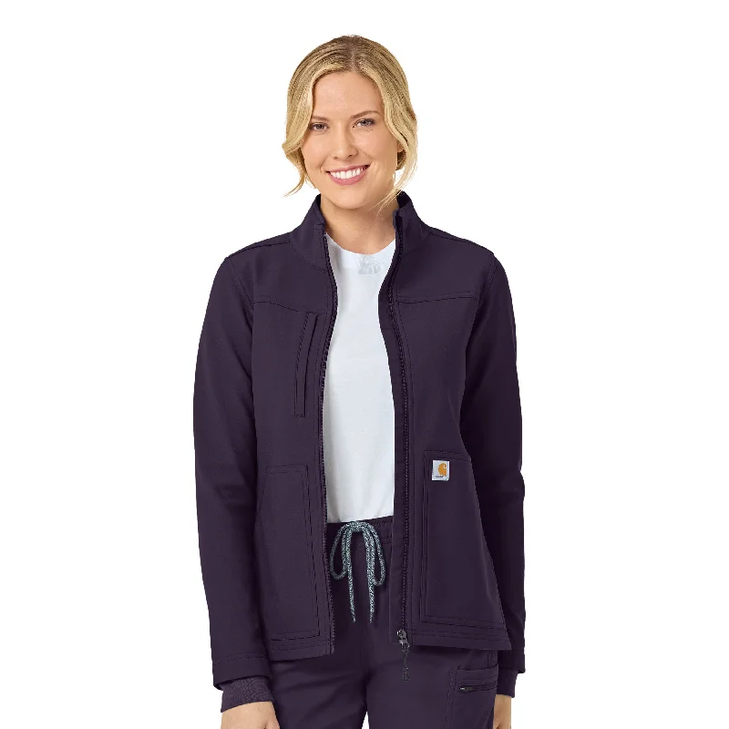 Women's cropped leather jackets with silver zippers for a punk - inspired outfitCarhartt Rugged Flex Women's Bonded Fleece Jacket - Black Plum Women's cropped leather jackets with silver zippers for a punk - inspired outfitCarhartt Rugged Flex Women's Bonded Fleece Jacket - Black Plum