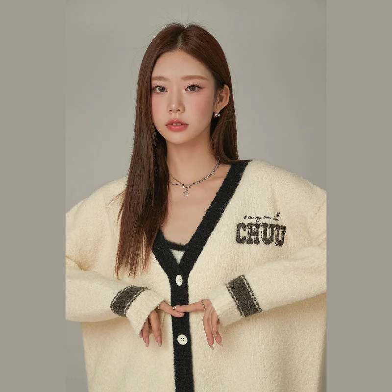 machine washable women cardigan for easy careLine Varsity Knit Cardigan