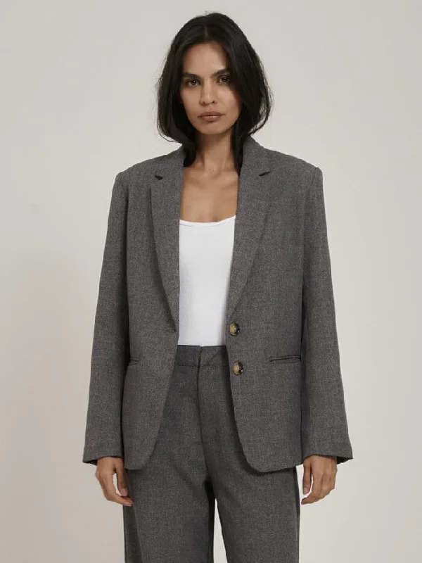 Women's military - style jackets with epaulets for a tough and fashionable appearanceGabrielle Blazer - Steel Grey Women's military - style jackets with epaulets for a tough and fashionable appearanceGabrielle Blazer - Steel Grey