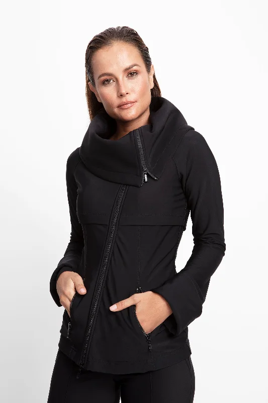 Women's cropped satin jackets in pastel shades for a glamorous evening outLugano Asymmetrical Zip Front Jacket Women's cropped satin jackets in pastel shades for a glamorous evening outLugano Asymmetrical Zip Front Jacket
