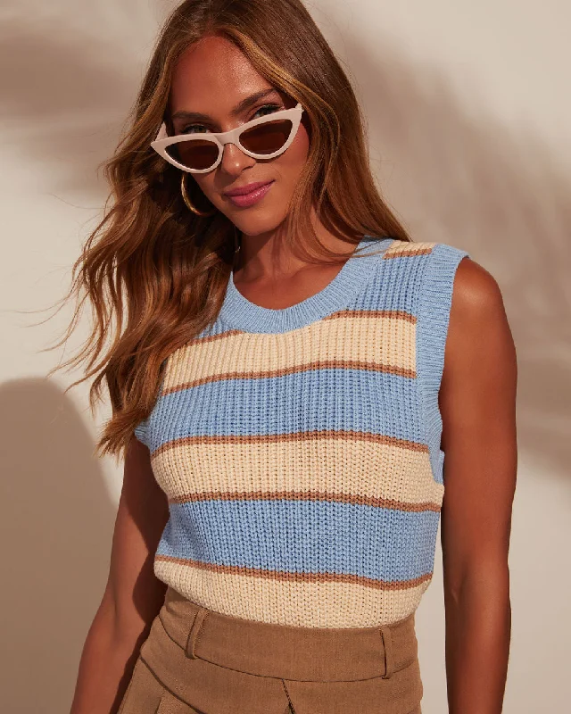 Floral - Printed Women's Knit Blouses in a Dainty PatternMarceline Striped Sweater Vest Floral - Printed Women's Knit Blouses in a Dainty PatternMarceline Striped Sweater Vest