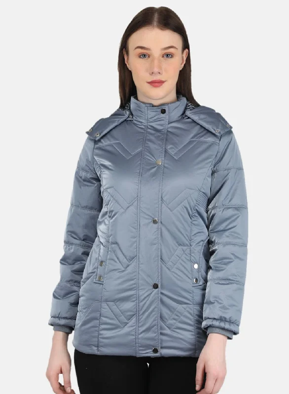 Women's trench coats with a removable belt for customizable stylingWomen Grey Printed Jacket Women's trench coats with a removable belt for customizable stylingWomen Grey Printed Jacket