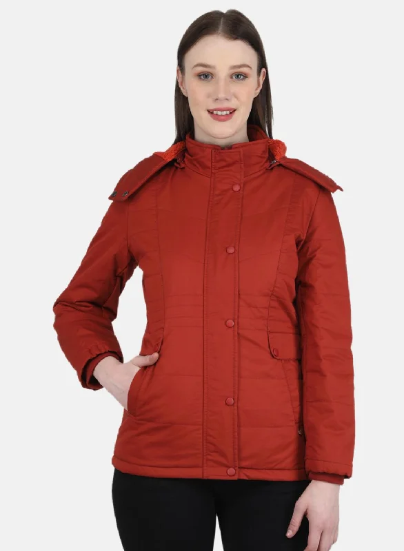 Women's windbreaker jackets with adjustable hoods for windy daysWomen Orange Solid Jacket Women's windbreaker jackets with adjustable hoods for windy daysWomen Orange Solid Jacket