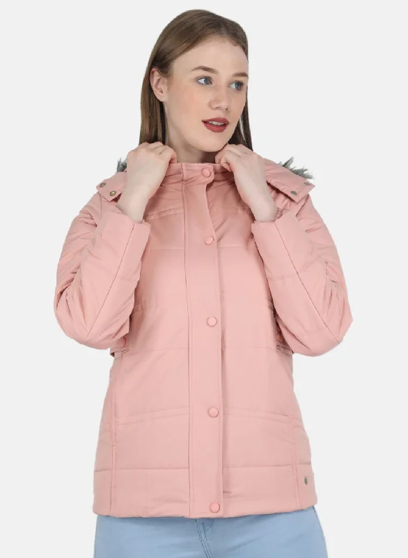 Women's double - breasted tweed jackets in classic colors for a sophisticated office lookWomen Peach Solid Jacket Women's double - breasted tweed jackets in classic colors for a sophisticated office lookWomen Peach Solid Jacket
