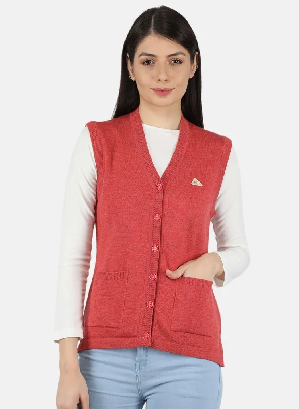 lightweight women cardigan for spring and fallWomen Red Solid Cardigan