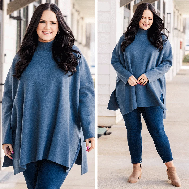 Floral - Printed Women's Knit Blouses in a Dainty PatternNotting Hill Sweater, Denim Floral - Printed Women's Knit Blouses in a Dainty PatternNotting Hill Sweater, Denim