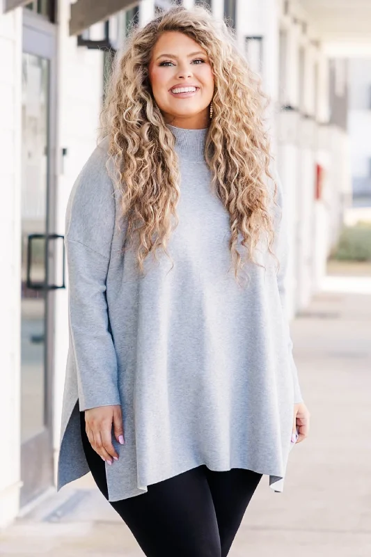 Solid - Color Women's Knit T - Shirts in a Lightweight MaterialNotting Hill Sweater, Heather Gray Solid - Color Women's Knit T - Shirts in a Lightweight MaterialNotting Hill Sweater, Heather Gray