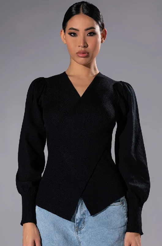 Plus Size Women's Knit Wrap Tops for a Versatile StyleSAYLOR CROSS FRONT LONG SLEEVE SWEATER Plus Size Women's Knit Wrap Tops for a Versatile StyleSAYLOR CROSS FRONT LONG SLEEVE SWEATER