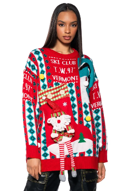 Solid - Color Women's Knit T - Shirts in a Lightweight MaterialSKI CLUB HOLIDAY SWEATER Solid - Color Women's Knit T - Shirts in a Lightweight MaterialSKI CLUB HOLIDAY SWEATER