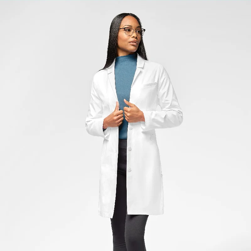 Women's cropped satin jackets in pastel shades for a glamorous evening outSlate Women's 35 Inch Doctors Coat - White Women's cropped satin jackets in pastel shades for a glamorous evening outSlate Women's 35 Inch Doctors Coat - White