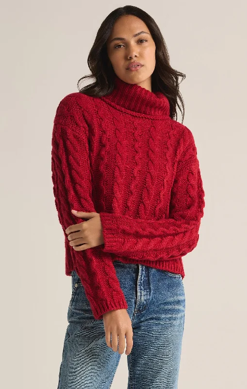 Women's Sleeveless Knit Tank Tops in Bright Summer HuesTied To You Cable Knit Turtleneck Sweater