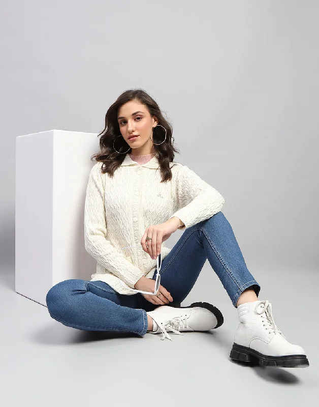 sequin embellished women cardigan for special occasionsWomen White Self Design Collar Full Sleeve Cardigan sequin embellished women cardigan for special occasionsWomen White Self Design Collar Full Sleeve Cardigan