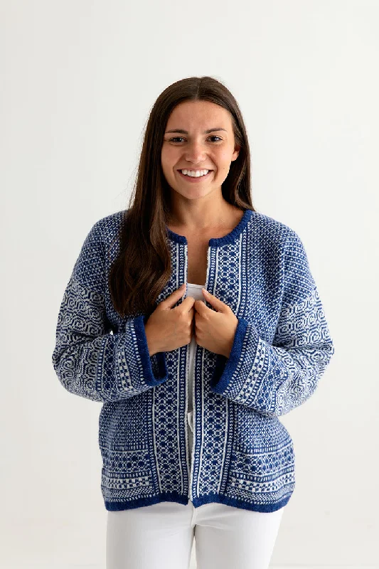 lightweight women cardigan for spring and fallWomens Fair isle Towie Kimono Cardigan / Coatigan - Royal Blue lightweight women cardigan for spring and fallWomens Fair isle Towie Kimono Cardigan / Coatigan - Royal Blue