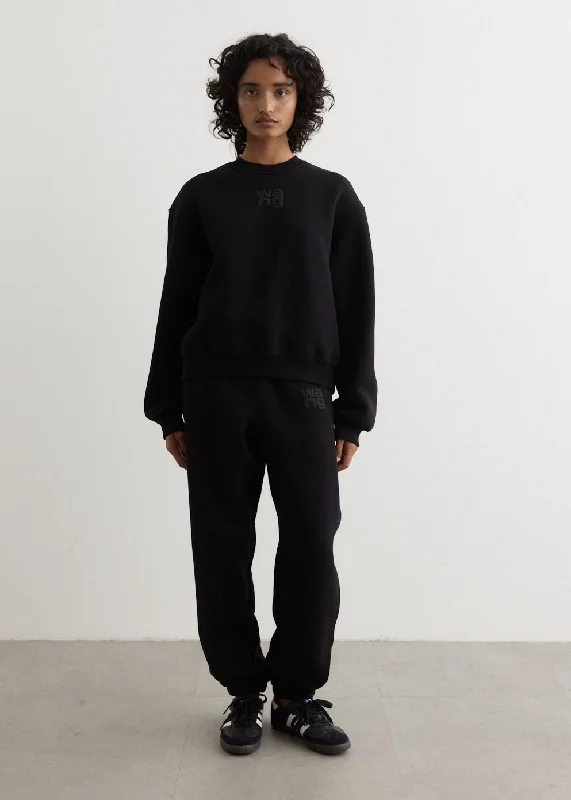 Women's sweatshirt with a mesh panel insert for breathability during workoutsTerry Crewneck Sweatshirt