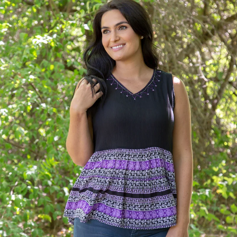 V - Neck Women's Moisture - Wicking Tank Tops for RunningPaisley Garden Sleeveless Top V - Neck Women's Moisture - Wicking Tank Tops for RunningPaisley Garden Sleeveless Top