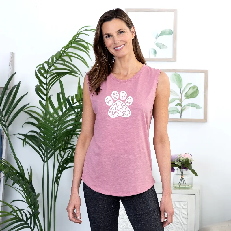 V - Neck Women's Moisture - Wicking Tank Tops for RunningPaw Print Clouds Slub Tank Top V - Neck Women's Moisture - Wicking Tank Tops for RunningPaw Print Clouds Slub Tank Top