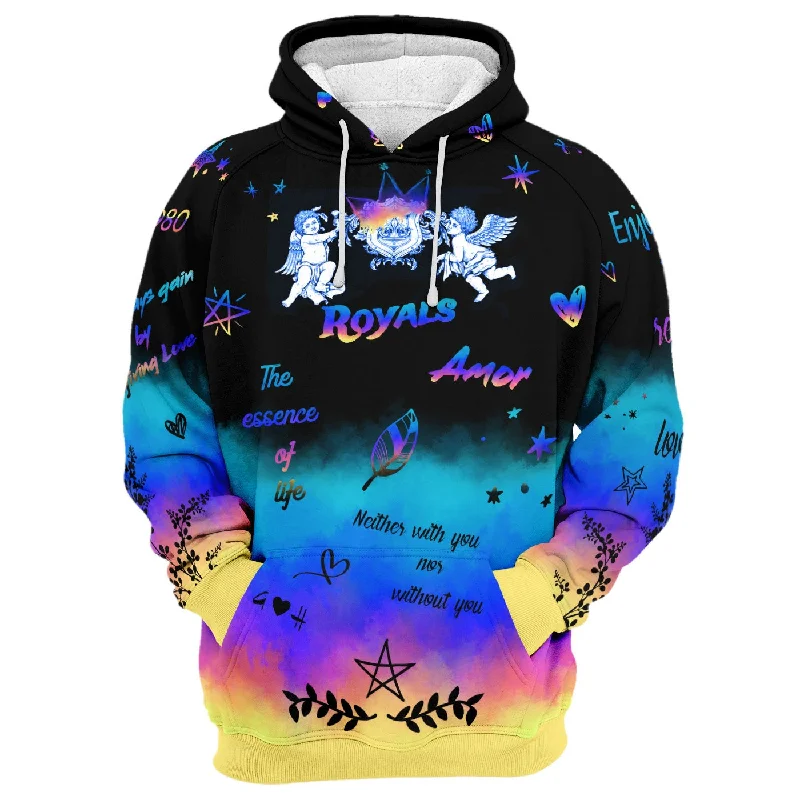 Women's cropped sweatshirt with a slogan graphic for a fun and expressive lookAngels Hoodie