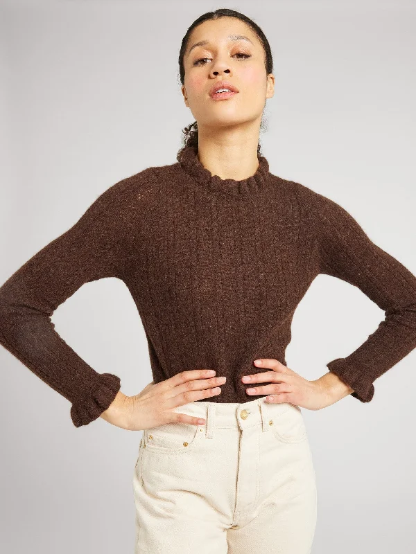 Plus Size Women's Pullovers with Pockets for PracticalityAurora Pullover in Cocoa