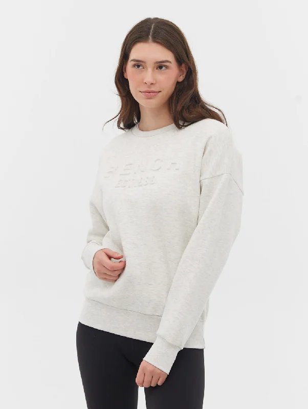Women's graphic - printed sweatshirt featuring floral patterns for a feminine touchAvyanna Deboss Logo Crew Neck Sweatshirt