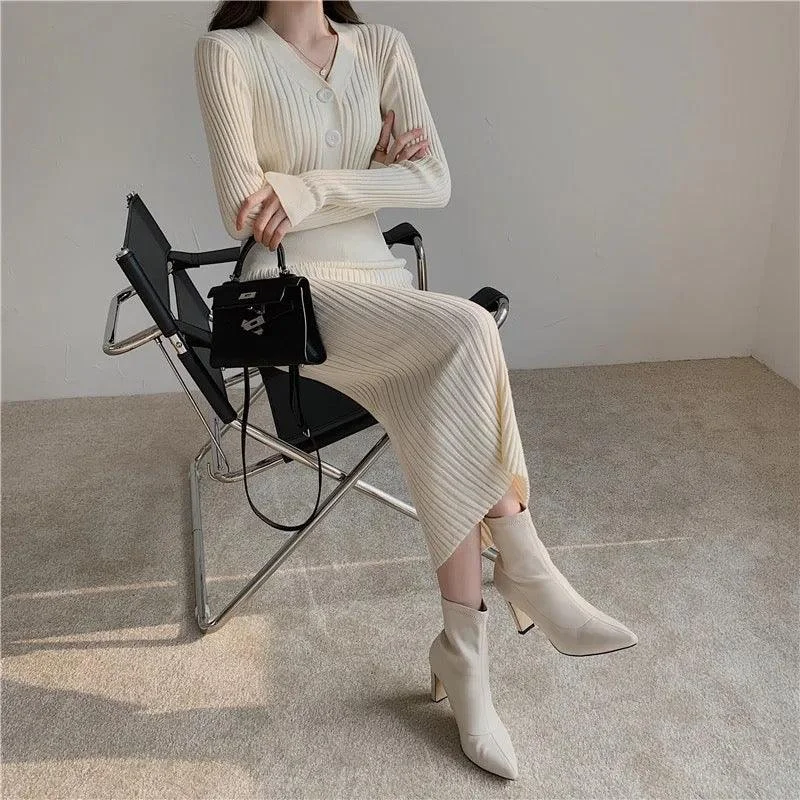 Plus Size Women's Fit - and - Flare Sweater Dresses with Ruffled HemBethany Woolen Bodycon Dress Plus Size Women's Fit - and - Flare Sweater Dresses with Ruffled HemBethany Woolen Bodycon Dress