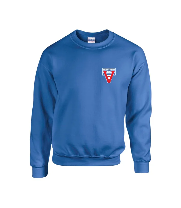 Women's crew - neck sweatshirt in a heather gray shade for a classic and versatile optionBig V Embroidered Crewneck Sweater Women's crew - neck sweatshirt in a heather gray shade for a classic and versatile optionBig V Embroidered Crewneck Sweater