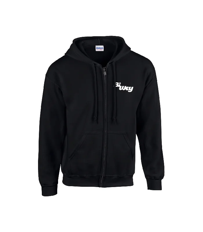 Women's sweatshirt with a mesh panel insert for breathability during workoutsBiway Zip Hoodie